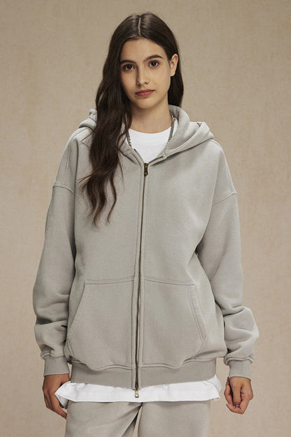 360GSM Washed Fleece Zipper Jacket