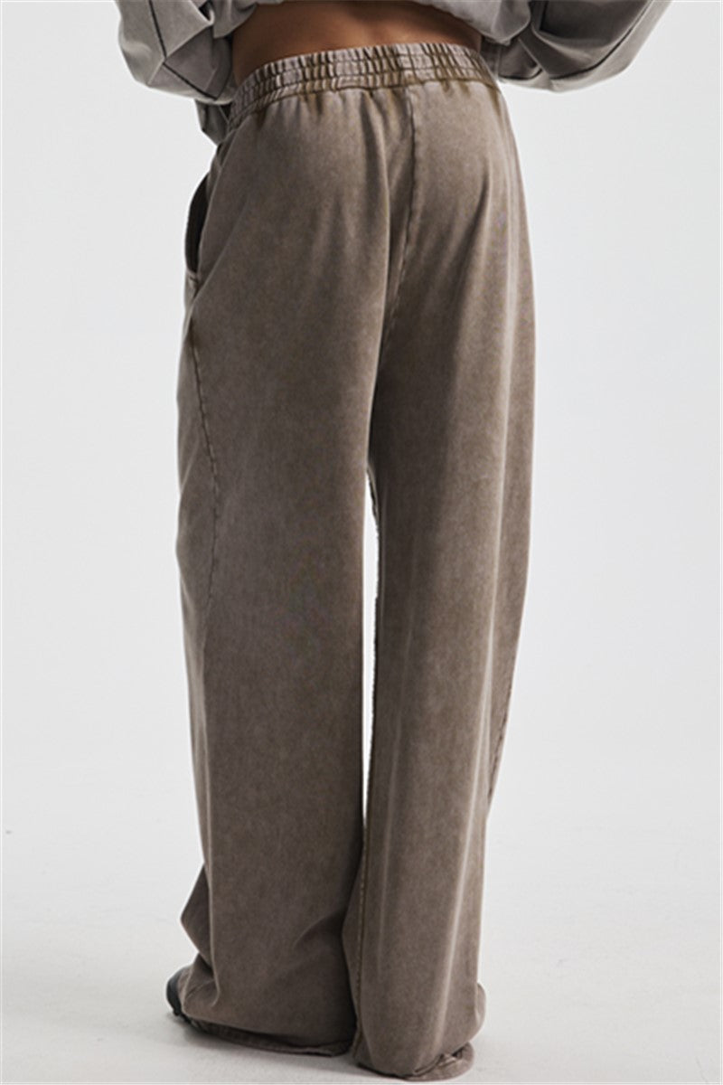 380GSM Wide Leg Washed Sweatpants