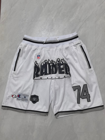 Las Vegas Raiders White Pocket Shorts