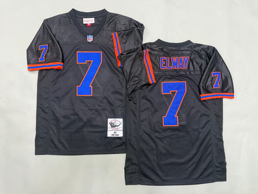 Mens John Elway#7 black Denver Broncos Vintage Throwback Jersey