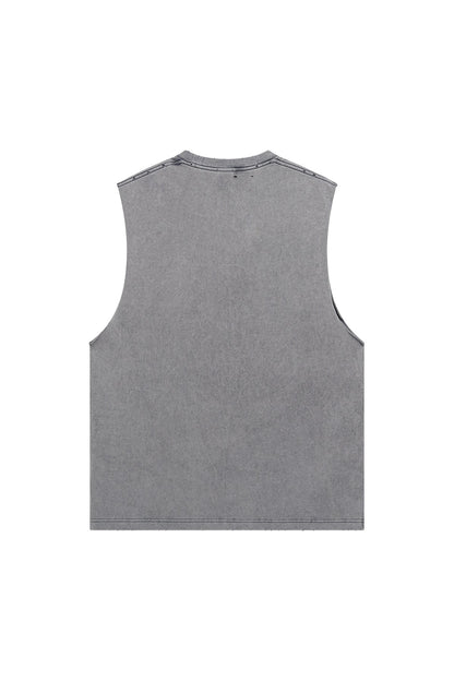 275GSM Distressed Washed Muscle Tee