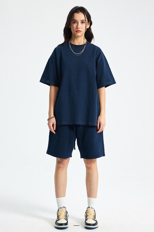 250GSM Distressed Pigment Dyed Washed Tee