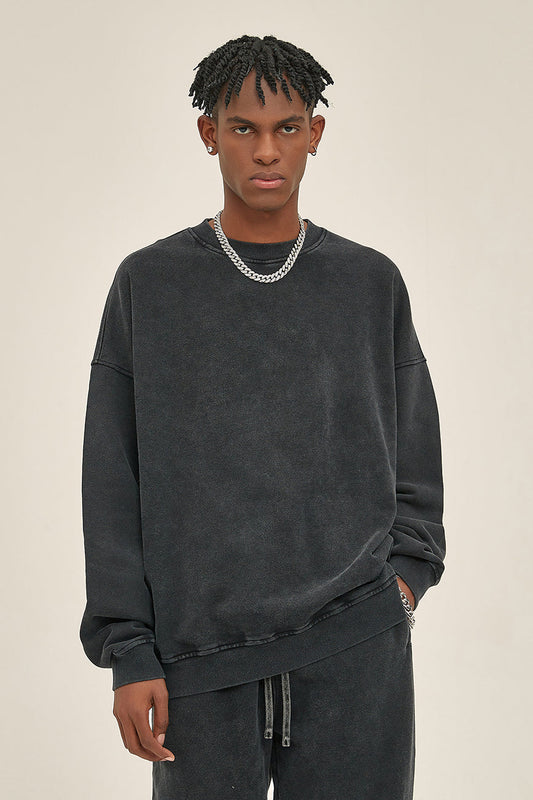 100% Cotton 420GSM High Weight Washed Crew