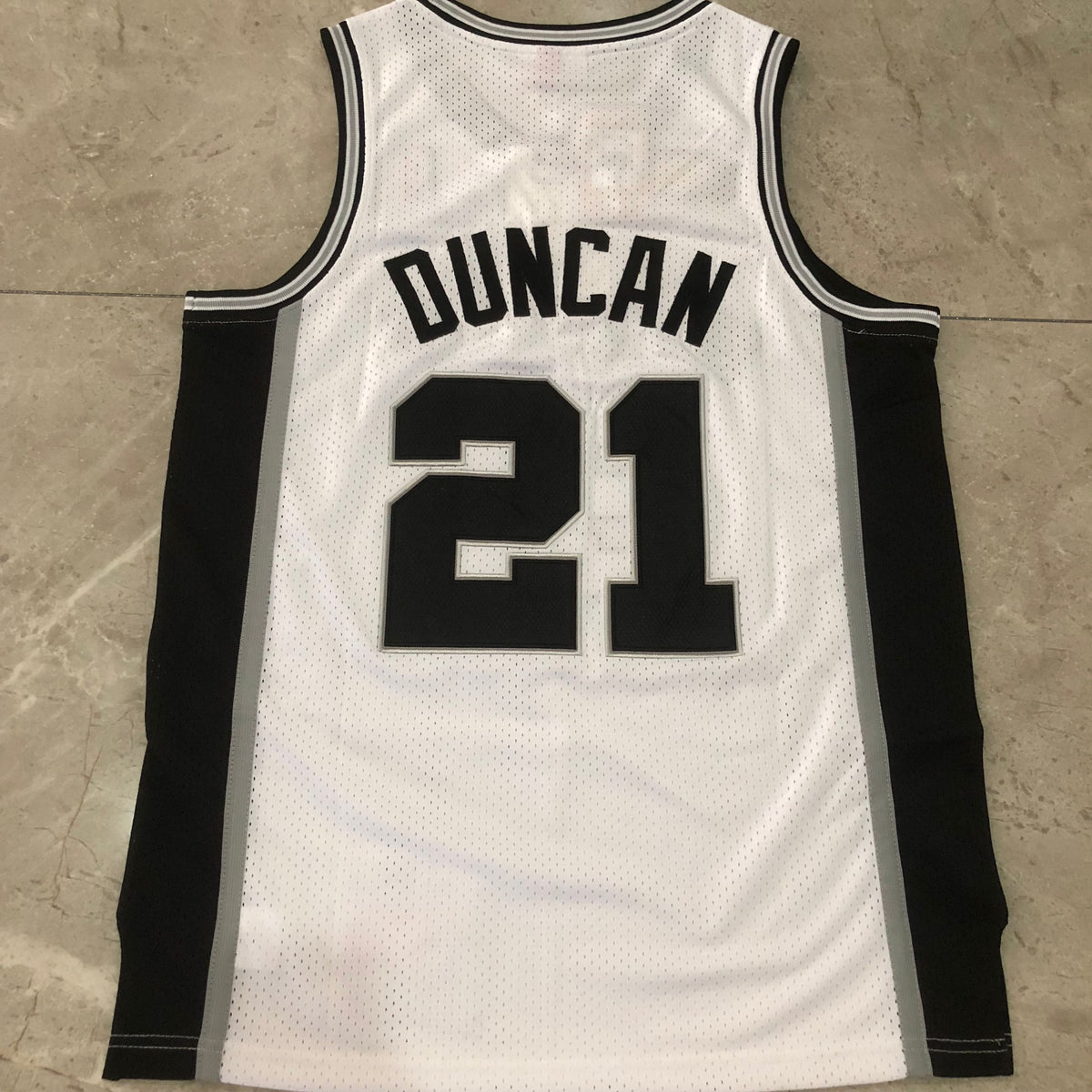 San Antonio Spurs Tim Duncan #21 Throwback Jersey - Dense Embroidery