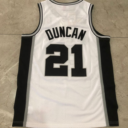 San Antonio Spurs Tim Duncan #21 Throwback Jersey - Dense Embroidery