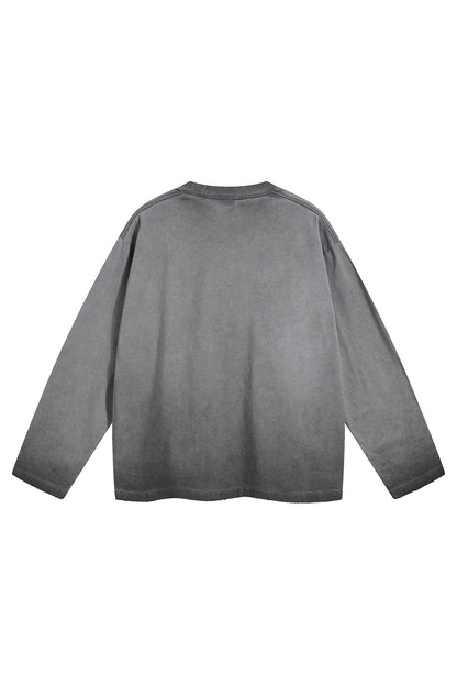 275GSM Distressed Washed Long Sleeve Crew