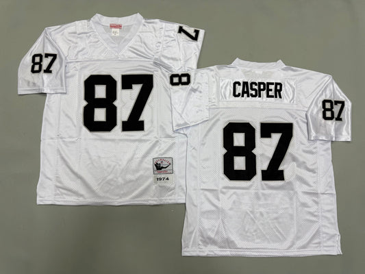 Mens Dave Casper#87 white Los Angeles Raiders Vintage Throwback Jersey