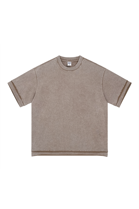 275GSM Patchwork Distressed Washed Tee