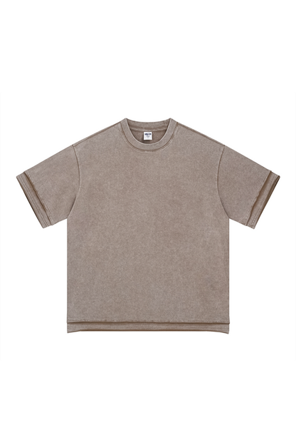 275GSM Patchwork Distressed Washed Tee