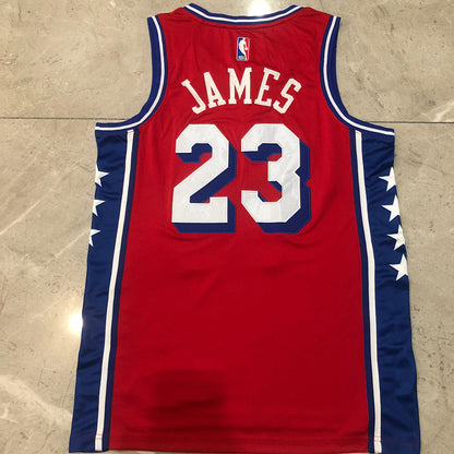Philadelphia 76ers LeBron James #23 red Throwback Jersey - Dense Embroidery
