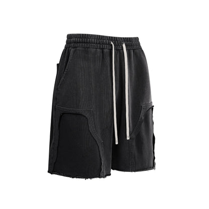 380GSM Distressed Patchwork Washed Short