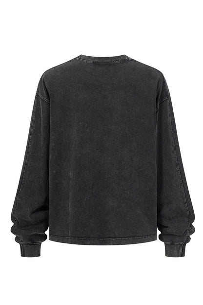 285GSM Contrast Long Sleeve Pigment Dyed Tee