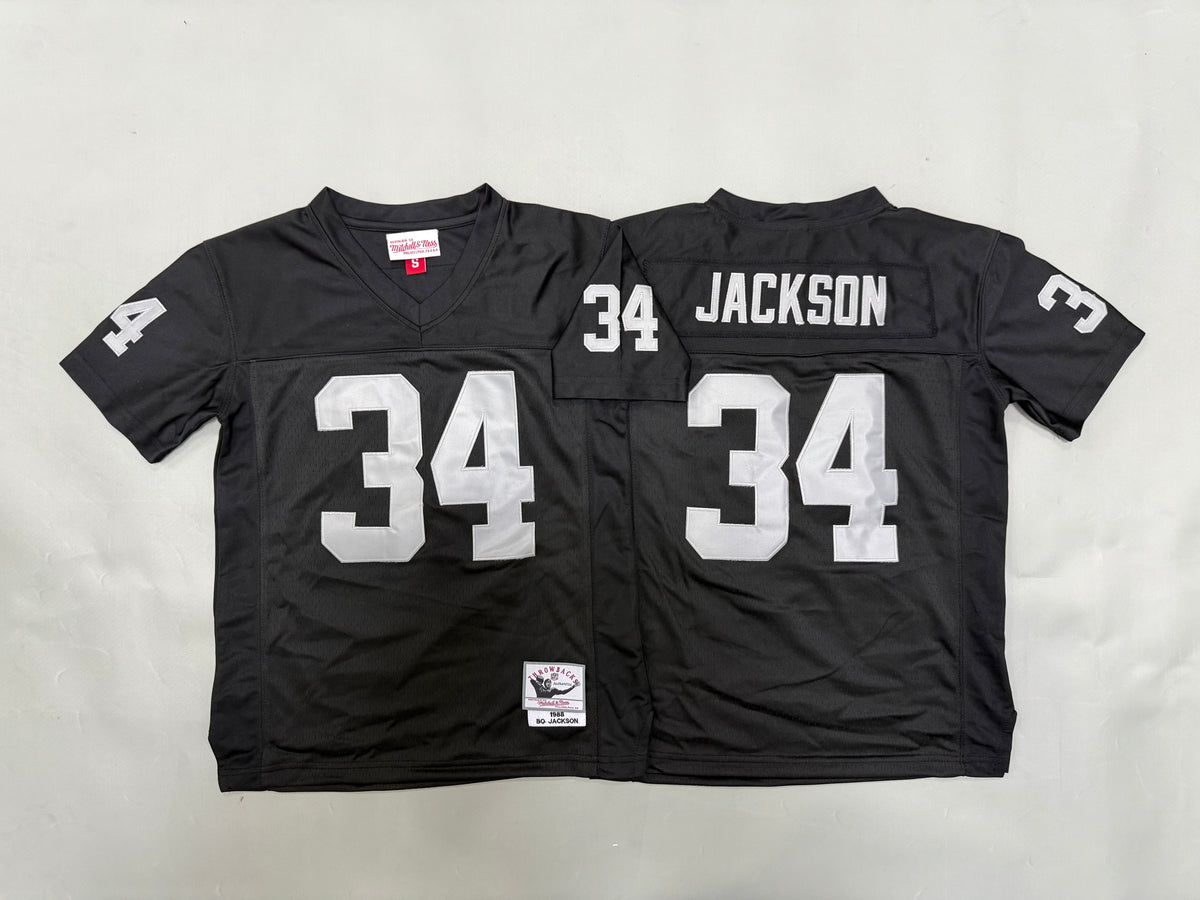 Youth Bo Jackson #34  Black Las Vegas Raiders Vintage Throwback Jersey