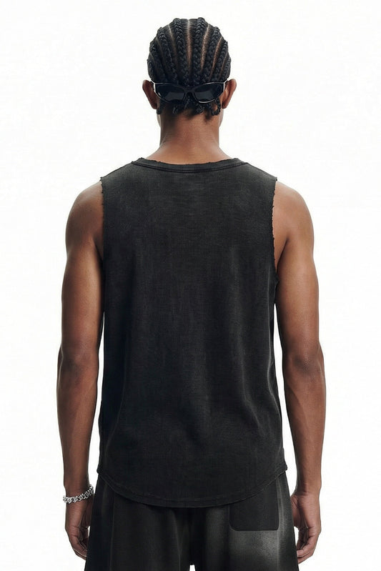 325GSM Washed Distressed Waffle Tee