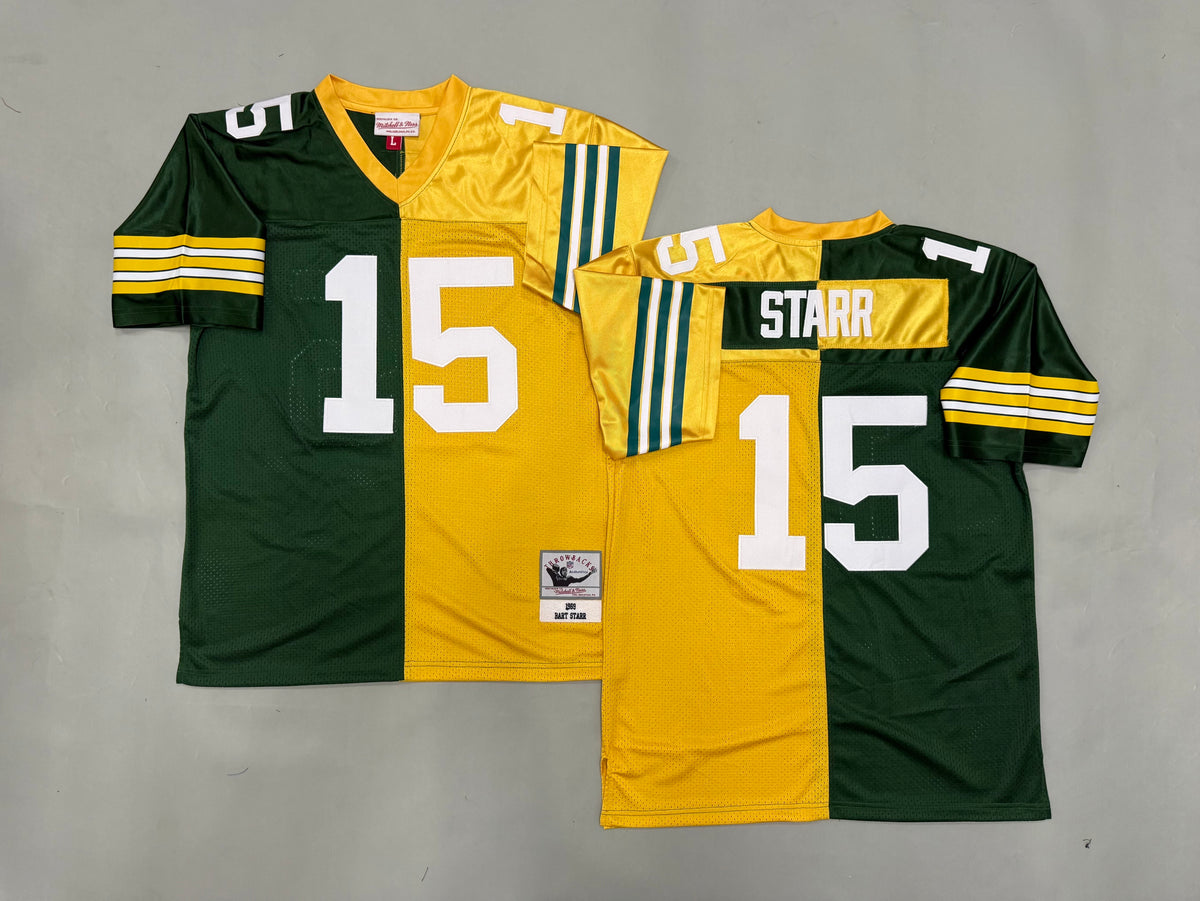 Mens Bart Starr#15 Green Bay Packers Vintage Throwback Jersey