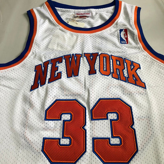 New York Knicks Patrick Ewing #33 white 1985 Throwback Jersey - Dense Embroidery