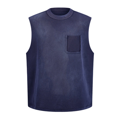 325GSM Sun Fade Waffle Material Muscle Tee