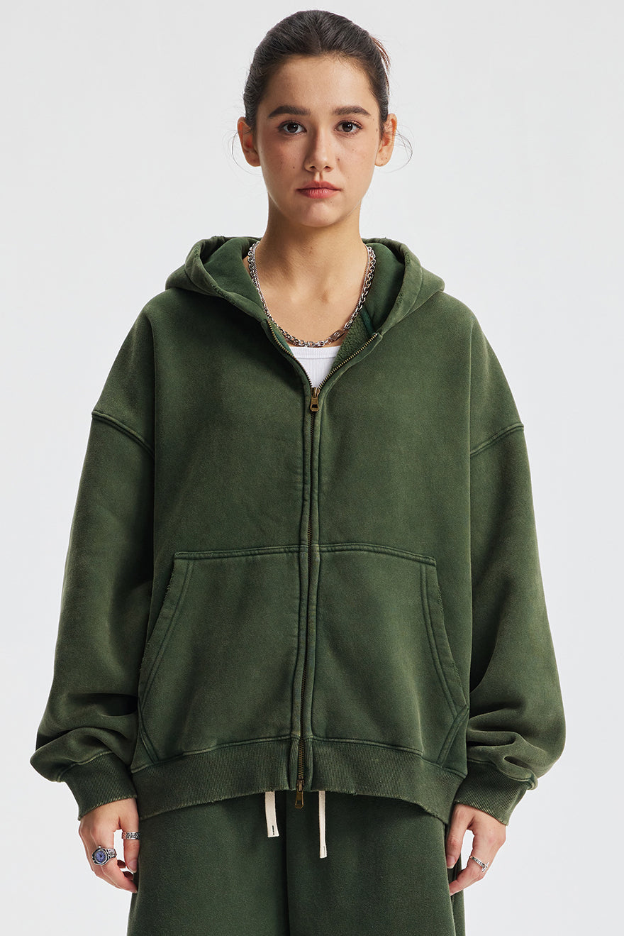 370GSM Pigment Dyed Fleece Boxy Hoodie