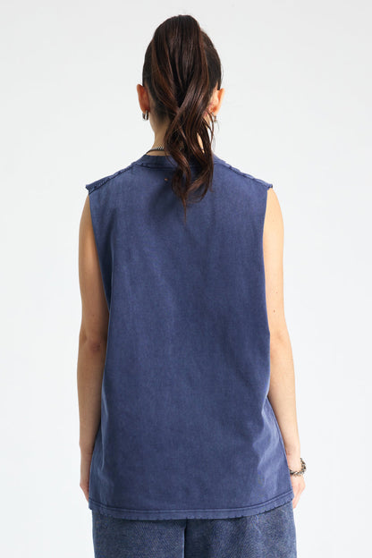 275GSM Distressed Washed Muscle Tee