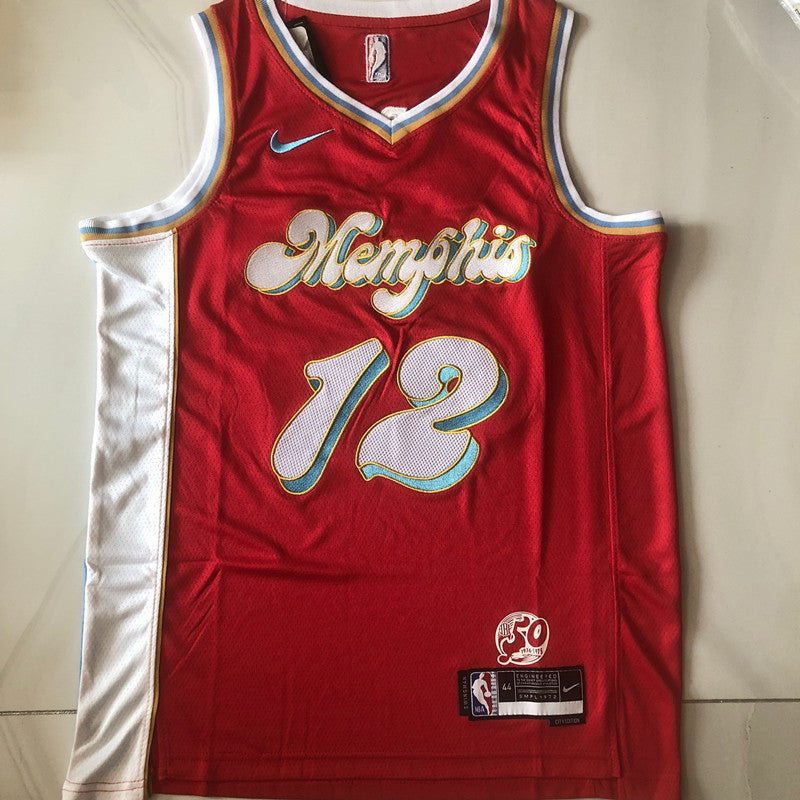 Memphis Grizzlies Ja Morant #12 Throwback  Jersey -  Dense Embroidery