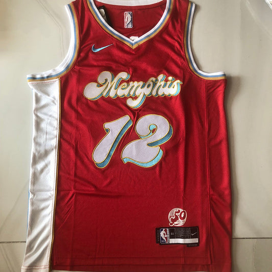 Memphis Grizzlies Ja Morant #12 Throwback  Jersey -  Dense Embroidery