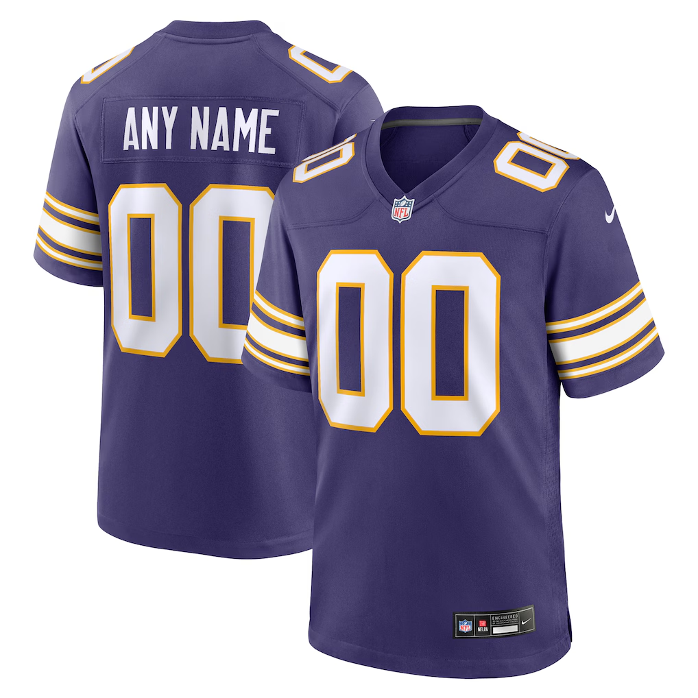 Custom Minnesota Vikings Purple Game Jersey