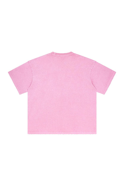 250GSM Distressed Pigment Dyed Washed Tee