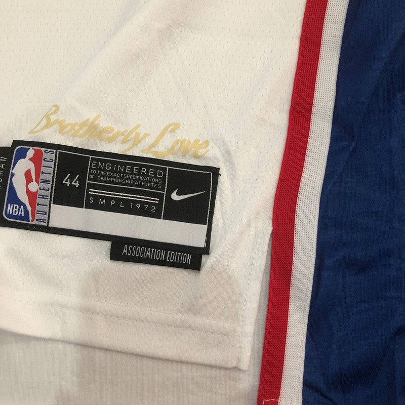Philadelphia 76ers LeBron James #23 White Throwback Jersey - Dense Embroidery