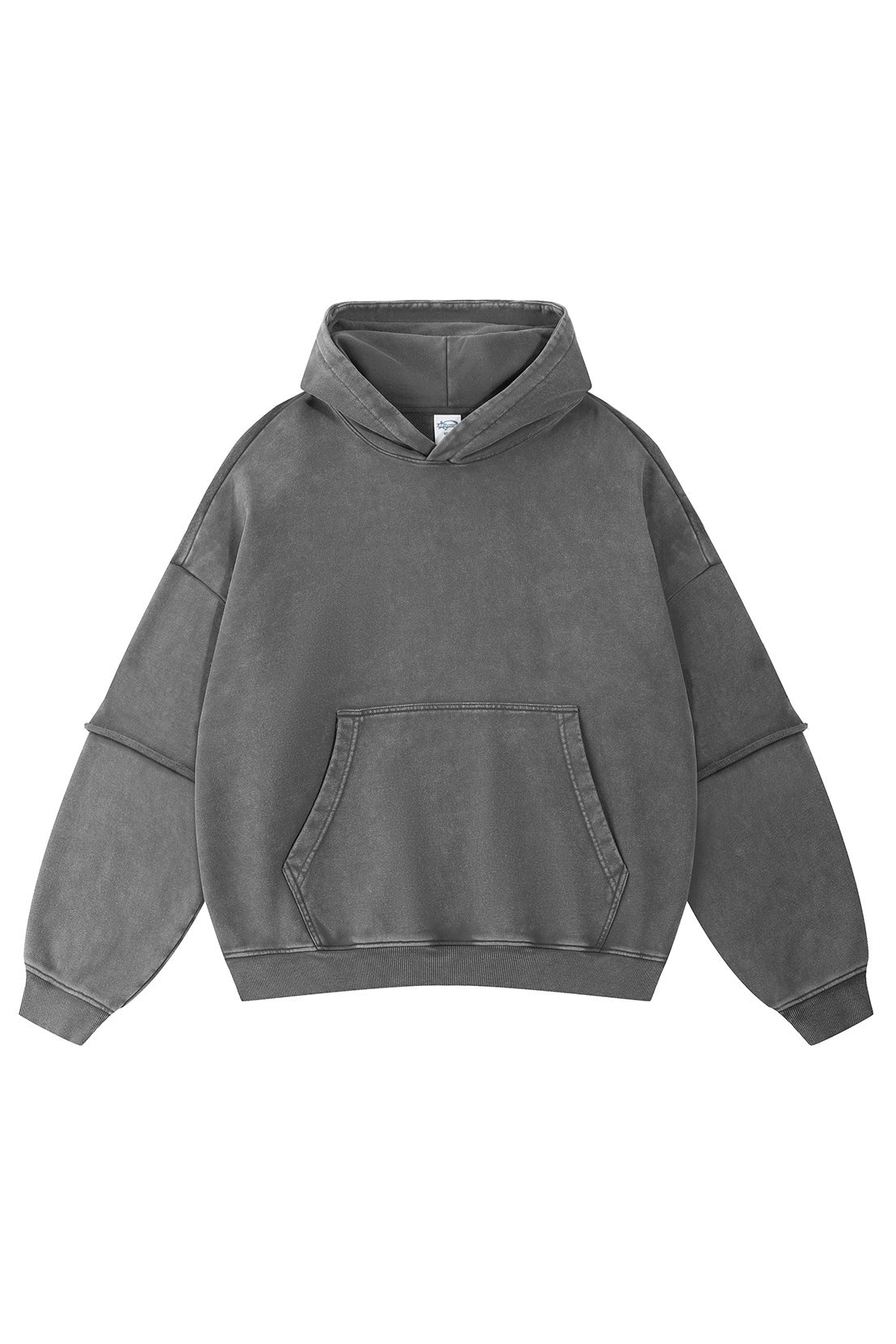 430GSM Fake Double Sleeve Washed Hoodie