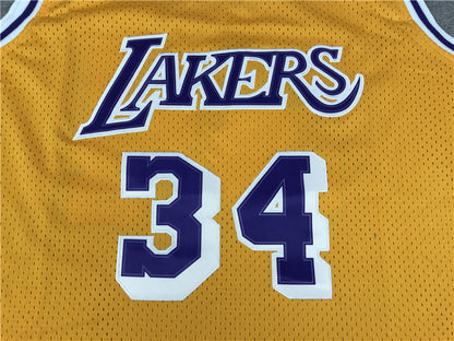 Shaquille O'Neal #34 Los Angeles Lakers 1996-97 Throwback Jersey