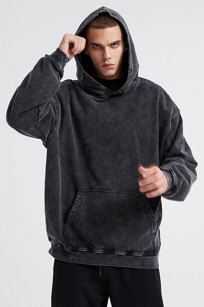 100% Cotton 420GSM Washed Vintage Hoodie