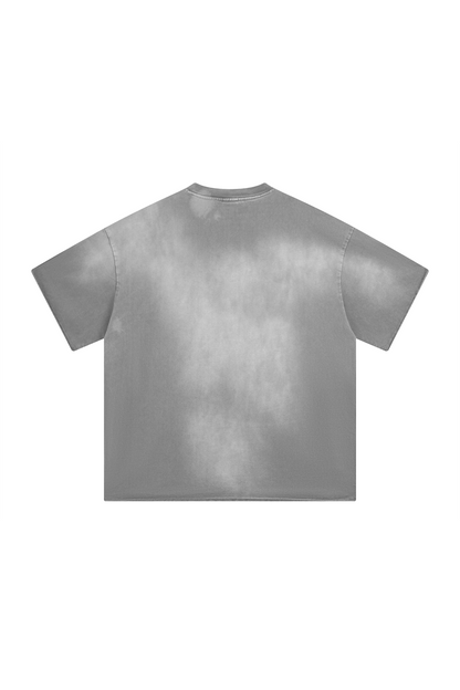 305GSM Gradient Spray Washed Distressed Tee