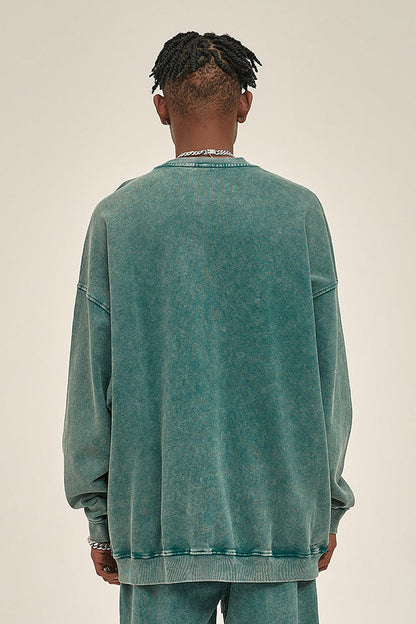 100% Cotton 420GSM High Weight Washed Crew