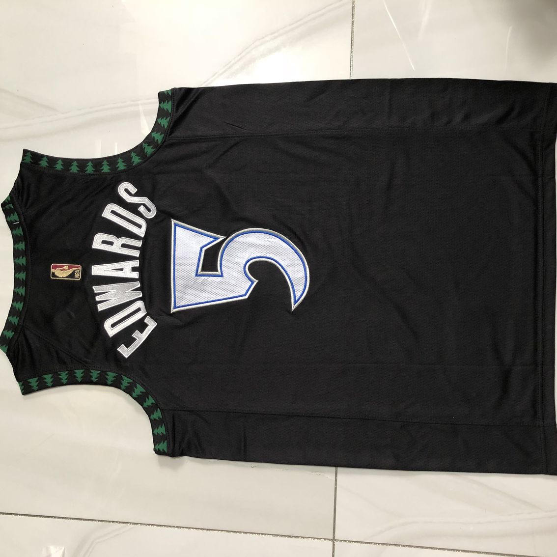 Minnesota Timberwolves Anthony Edwards #5 black Throwback Jersey - Dense Embroidery