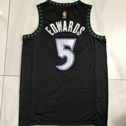 Minnesota Timberwolves Anthony Edwards #5 black Throwback Jersey - Dense Embroidery