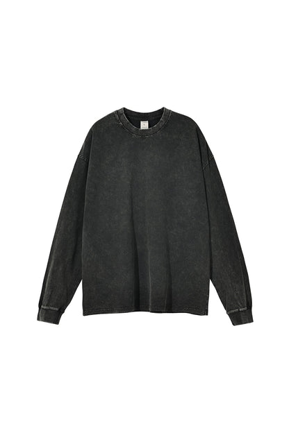 250GSM Vintage Washed Long Sleeve Crew