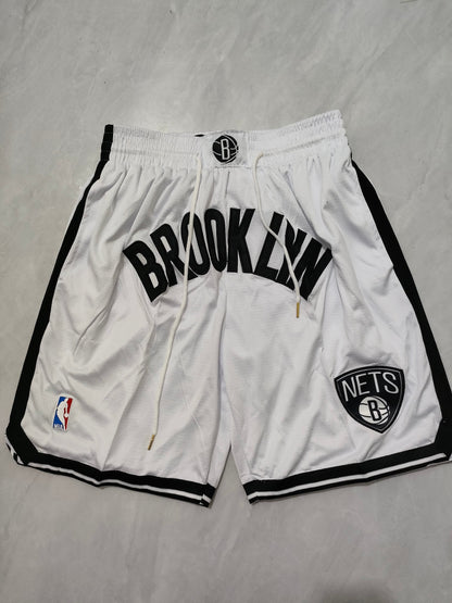 Brooklyn Nets White Regular Pocket Shorts
