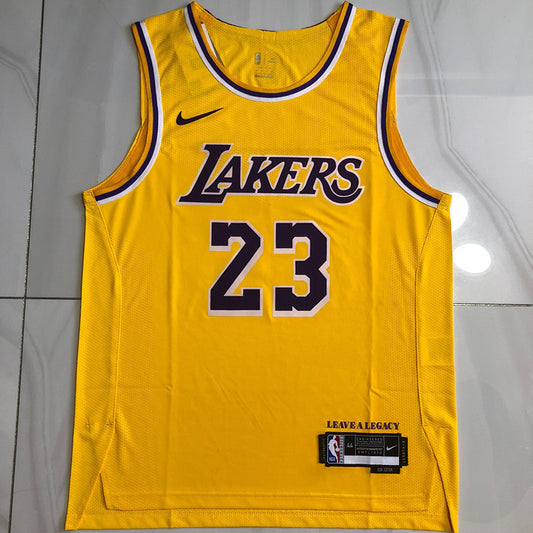 Los Angeles Lakers LeBron James #23 yellow Player Edition - Hot pressing