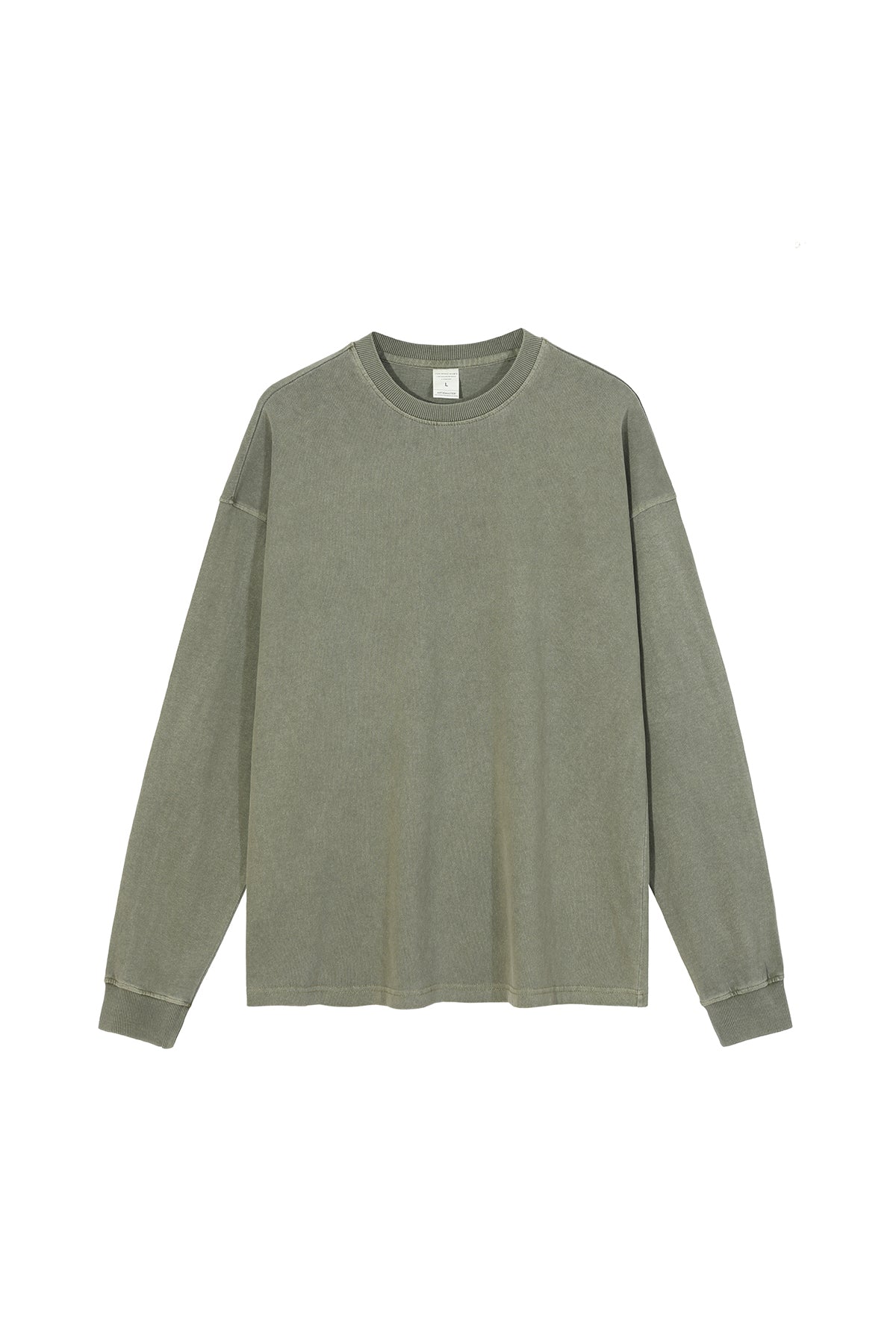 310GSM Pigment Dyed Washed Long Sleeve Crew