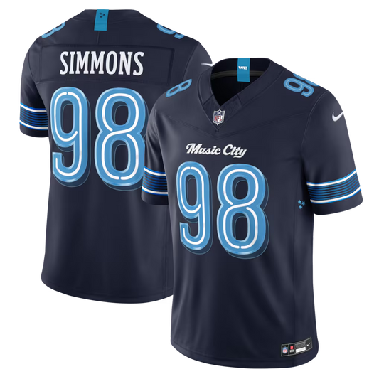 Men's Jeffery Simmons Tennessee Titans #98 Rivalries Collection Limited Jersey