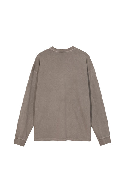 310GSM Pigment Dyed Washed Long Sleeve Crew