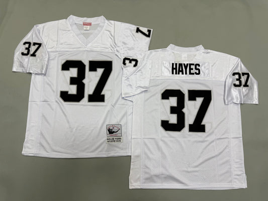 Mens Lester Hayes#37 white Los Angeles Raiders Vintage Throwback Jersey