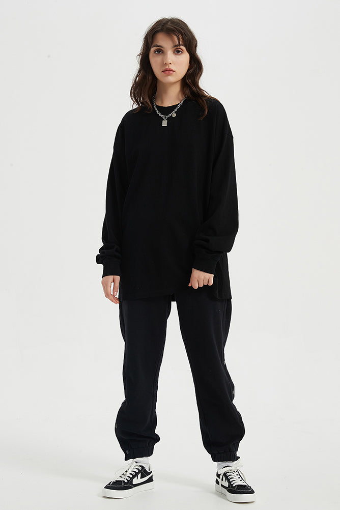 310GSM Pigment Dyed Washed Long Sleeve Crew