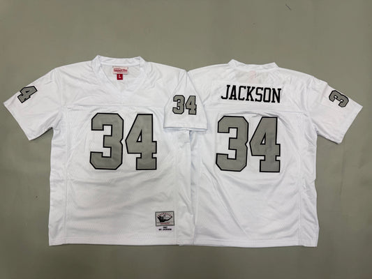 Youth Bo Jackson #34 White Las Vegas Raiders Vintage Throwback Jersey