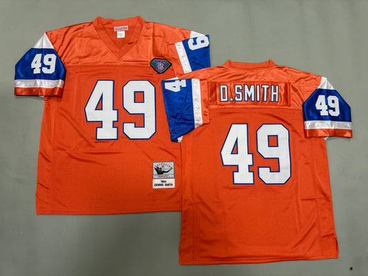 Mens Dennis Smith#49 Denver Broncos Vintage Throwback Jersey