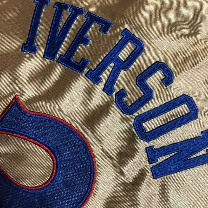 Philadelphia 76ers Allen Iverson #3 Platinum Edition Throwback Jersey - Dense Embroidery