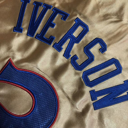 Philadelphia 76ers Allen Iverson #3 Platinum Edition Throwback Jersey - Dense Embroidery