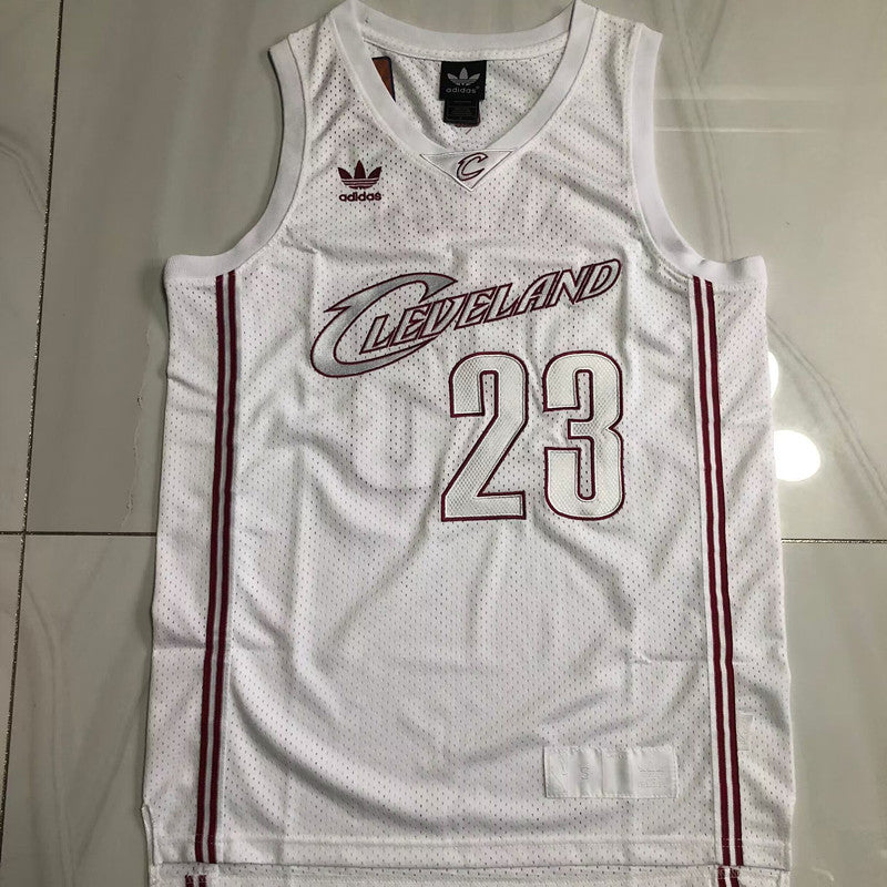 Cleveland Cavaliers LeBron James #23 All-white Throwback Jersey - Dense Embroidery