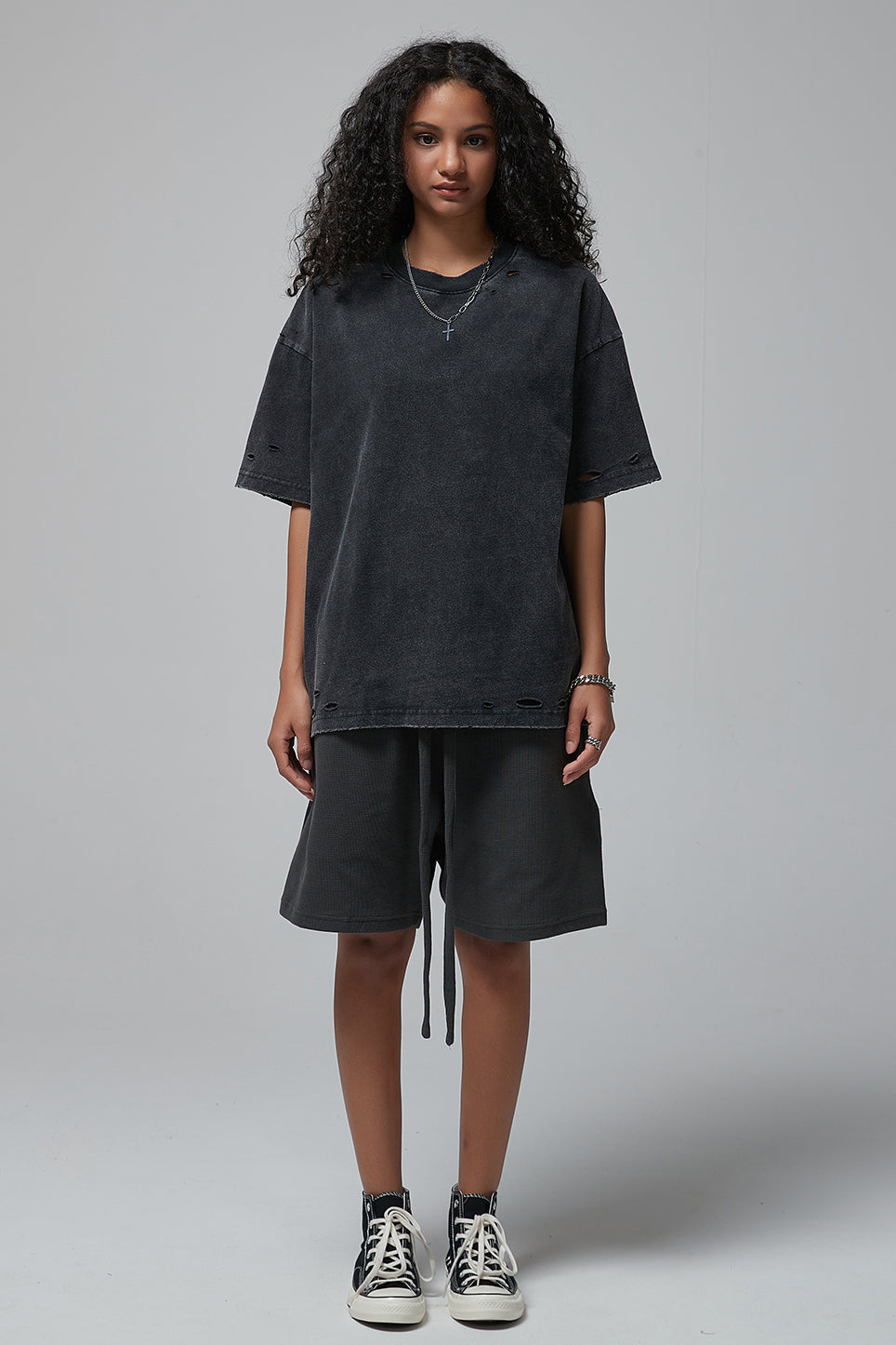 275GSM Distressed Vintage Washed Tee