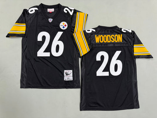 Mens Rod Woodson#26 black Pittsburgh Steelers Vintage Throwback Jersey